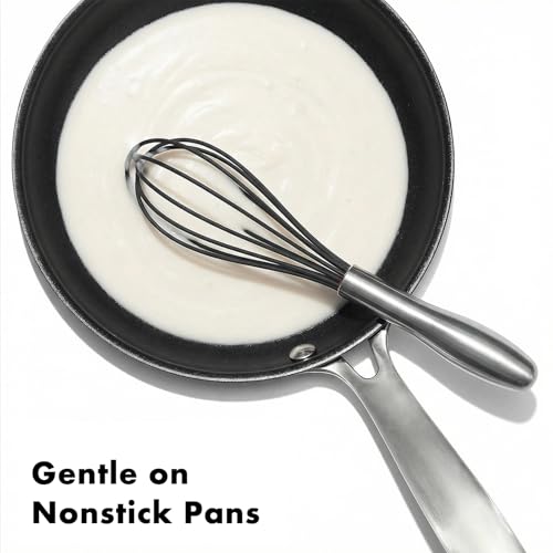 OYV 10-Inch Black Silicone Whisk, Non-Scratch, 18/10 Stainless Steel Handle - size: 10 inch black