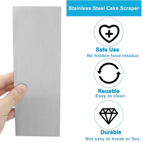 8.7 Inch Stainless Steel Cake Scraper, 3 Pieces - size: 3 Pieces