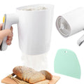 Electric Flour Sifter, 4 Cup/1L Capacity Battery Operated Flour Sifter for Baking with Dough Scraper, Cup Shape Kitchen Cooking Baking Pastry Tools