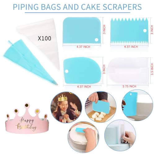 Cake Decorating Supplies Kit,310 PCS Baking Supplies Set with Icing Piping Tips & Russian Nozzles with Pattern Chart,Piping Bags,Mother’s Day Gift - size: 511 PCS