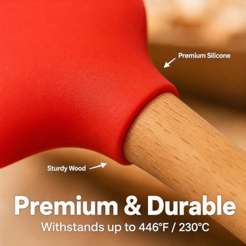 Silicone Kitchen Utensils Set 5-Piece Red Baking Tools - color: 5-Piece Red Silicone Kitchen Utensils Set