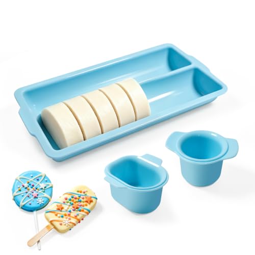 Cake Pop Mold Set with Tray, Round & Oval Cake Pop Cutter and Pusher, Blue - color: Blue