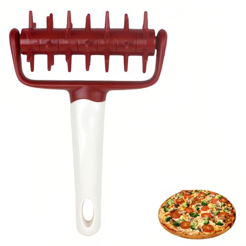 Pizza Dough Docker Docker Dough Bubble killer Time-Saver Pizza Dough Roller Docker Dough Blistering Killer Pizza Docker Roller for Home Kitchen Pizza Making Accessories Pizza Docking Tool - color: Red