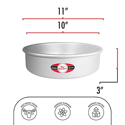 Fat Daddio's PCC-103 Anodized Aluminum Round Cheesecake Pan, 10 x 3 Inch - size: 10 x 3 Inch, style: 3" Depth