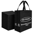 Simply Cool 50 Pack Reusable Grocery Bags, Large Tote Bags Bulk, Black - color: Black, size: 50 Pack - Large Bags