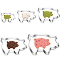 5 PCS Pig Cookie Cutters Set, Stainless Steel Piggy Farm Pig Shaped Cookie Cutter Biscuit Cutters Molds Baking Molds for DIY Crafts Farm Animal Theme Party Homemade Treats Baking - color: Pig