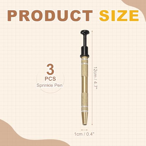 uxcell 3Pcs Sprinkle Pen for Cake Decorating,4.7in 4 Claw Sprinkle,Brown - color: Brown