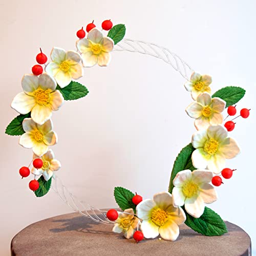Katy Sue Hellebore Christmas Rose Silicone Mold for Christmas Cake Decorating and Crafts - Makes 3 Flowers & 3 Leaves - size: Flower heads 52, 38, 28mms