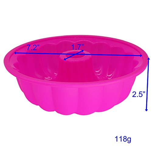 X-Haibei 8 Inch Fancy Round Donut Gelatin Jello Cake Chocolate Baking Silicone Mold