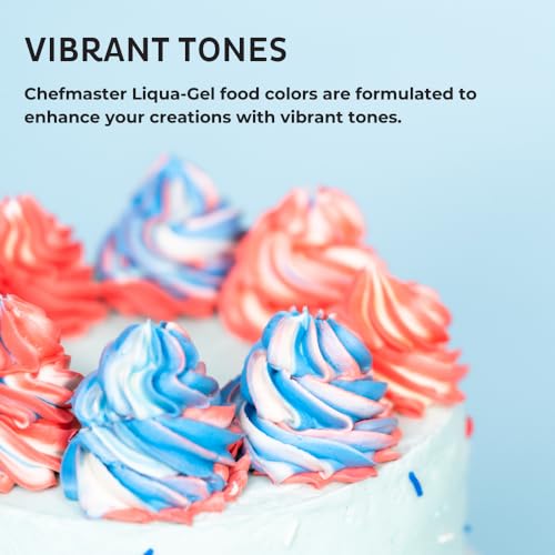 Chefmaster 4-Bottle Patriotic Liqua-Gel® Food Coloring