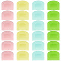 24 Pcs Bench Scraper Dough Scraper for Baking, BPA Free PE Flexible Bowl Scrapers, Food-Safe Plastic Dough Cutter Tool for Bread Cake Fondant Icing (Light Blue, Green, Yellow, Pink)