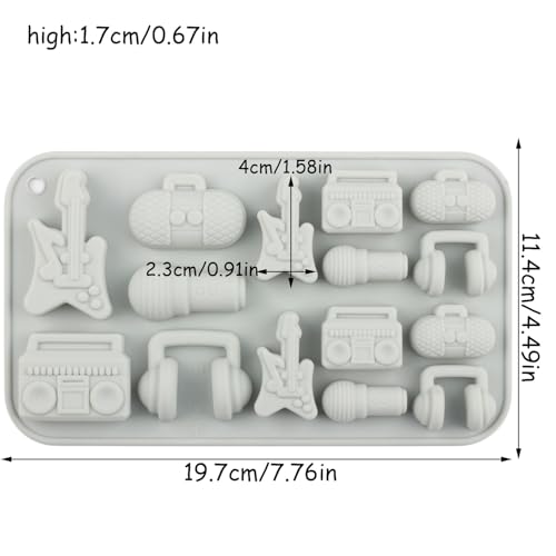 15 Cavity Music Theme Silicone Candy Molds - color: A