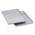 Amazon Basics Ceramic Nonstick Baking Sheets & Cooling Rack Set, Dishwasher Safe, Oven Safe, Half Sheet Size, Gray, 2-Pack - size: Half Sheet - 2 Pack