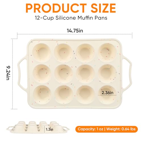 12-Cup Silicone Muffin Pan with Metal Frame - size: 1pc: 12 Cups