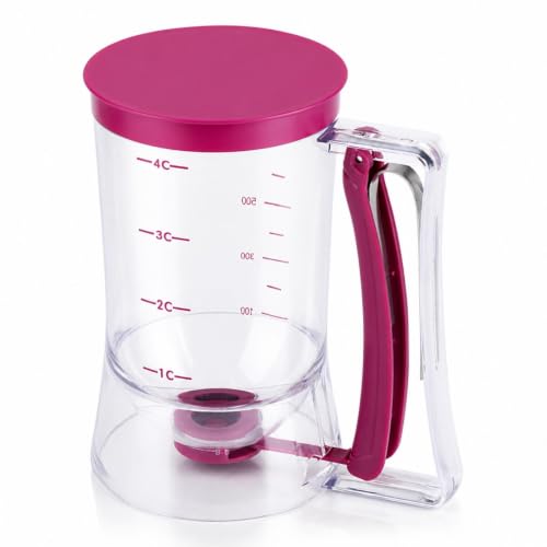 Pancake Batter Dispenser, Cupcake Batter Dispenser Biscuit Separator with Measuring Label Kitchen Baking Tool for Cupcakes, Waffles, Muffin Mix, Cake or Any Baked Goods