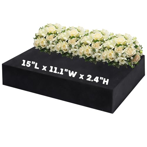 Prashent 3 Pcs Black Floral Foam Blocks for Artificial & Dried Flowers, Reusable & Water Resistant, Easy to Cut and Shape, Ideal for Home, Wedding, Events & DIY Crafts, 15”L x 11.1”W x 2.4”H - color: Black-3PCS-15"x 11.1"