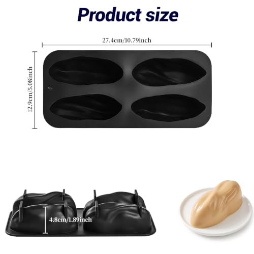 3D Pistachio Silicone Mousse Mold, 6-Cavity Baking Mold - color: black-001