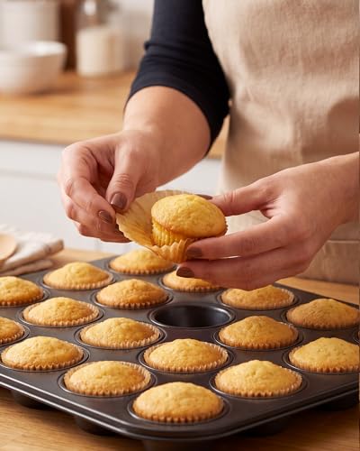 Bake Choice 400pcs Mini Cupcake Liners for Baking, Muffin Liners - color: Natural