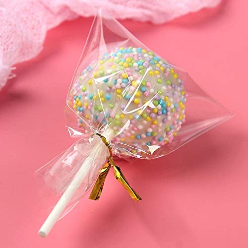 XLSFPY 100PCS Clear Cellophane Treat Bags with 100PCS Twist Ties, 3x4 OPP Rice Crispy Bags for Gift Goodie Favor Candy Cake Pop Birthday Party Cookies Christmas New Year Wedding Party (3'' x 4'') - size: 3x4 inch