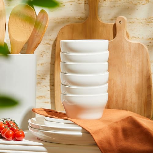 Sweese Set of 6 Porcelain Bouillon Cups, White High-Grade Durable Professional, 6.0 Count - color: White