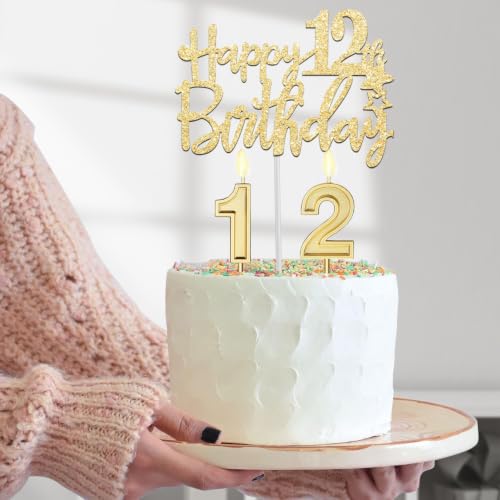 YeohJoy Gold 12th Birthday Decorations for Girls - style: 12nd