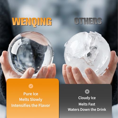 2.5" Clear Ice Ball Maker - Stainless Steel Sphere Ice Mold for Whiskey & Cocktails, Crystal Clear Round Ice Cube Tray with Easy-Release Silicone, Bourbon Gifts for Men, 2 Pack (Black) - size: 2 PACK