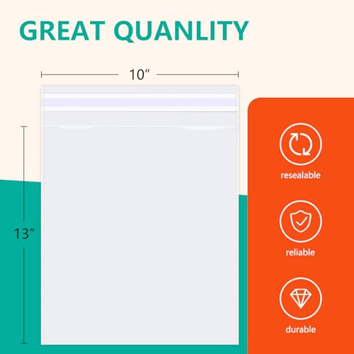 iMailer 200 Pcs 10" x 13" Clear Plastic Cellophane Bags - size: 10x13 Inch (Pack of 200)