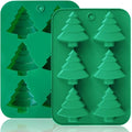 Christmas Tree Silicone Molds 2PCS for Soap Chocolate Candy Cake Cocoa Bomb Bath Bomb Ice Candle Food, 3D Xmas Themed Treat Baking & Freezing Tray BPA Free Food Grade Holiday Moulds - style: Xmas Tree 2PCS