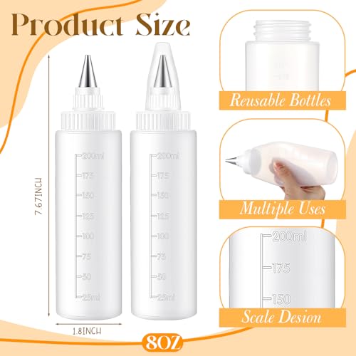 4 Pcs Squeeze Icing Bottles for Cookie Decorating,8 oz - size: 8 Ounces (Pack of 4)