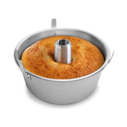 Fox Run Angel Food Cake Pan, Removable Bottom, Aluminum 9.75" Tube Cake Pan - color: Metallic