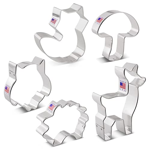 Ann Clark Woodland Cookie Cutter Set of 5, Made in USA