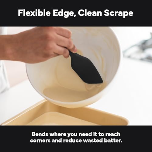Misen Nonstick-Safe Silicone Spatula - Dishwasher Safe, Heat Resistant - Versatile Professional-Grade Kitchen Tool for Pancakes, Eggs, and Baking - Strong, Flexible, Durable Rubber Utensil - Black - color: Black