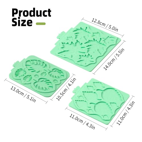 KALAIEN Leaf Molds Silicone,Leaves Chocolate Fondant Molds Set of 3 - color: 3 Pcs