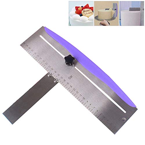 12 Inch Adjustable Cake Scraper, Stainless Steel Cake Smoother with Scale