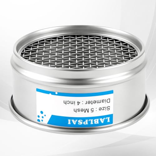 5 Mesh Lab Sieves 4" Diameter 304 Stainless Steel Wire Cloth Test Sieve for Industrial Laboratory Home - size: 5 mesh