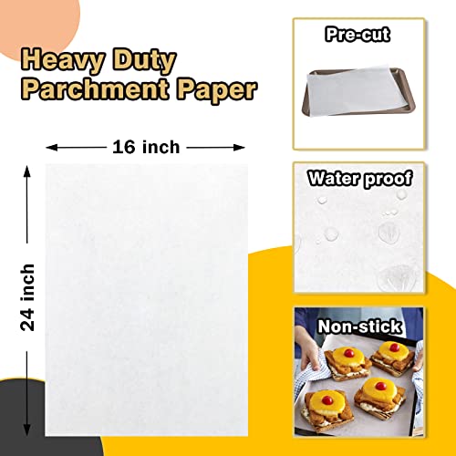 Katbite 500 Pcs Parchment Paper Baking Sheets, 16x24 Inch, Heavy Duty - size: 16"x24"-500