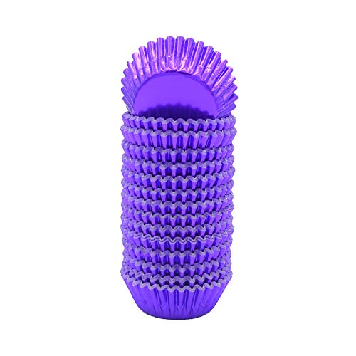 Mini Purple Foil Cupcake Liners Muffin Baking Cups for Party and More, 300-Count - color: Purple
