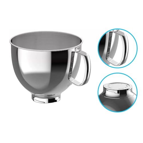 Stainless Steel Mixing Bowls for KitchenAid Stand Mixers - 304 Food-Grade Baking Accessories for Dough & Whipping Cream (4.5&5 Quart) - size: 4.5&5 Quart