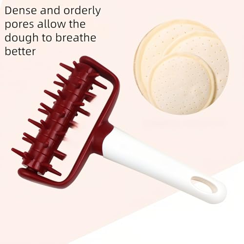 Pizza Dough Docker Docker Dough Bubble killer Time-Saver Pizza Dough Roller Docker Dough Blistering Killer Pizza Docker Roller for Home Kitchen Pizza Making Accessories Pizza Docking Tool - color: Red