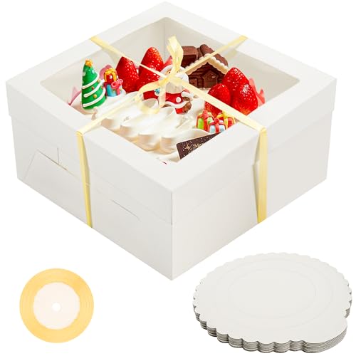 NPLUX 10 Pack Halloween Bakery Boxes, 12x12x6 Cake Boxes for Cake Makers
