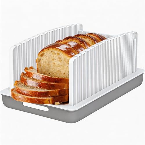 NIUXX Bread Slicer for Homemade Bread - 3 Optional Slice Thicknesses - size: Adjustable Thickness