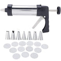 Stainless Steel Cookies Press, Cookie Press Gun Kit with 13 Cookie Discs and 7 Piping Tips for for DIY cake Maker Baking Supplie