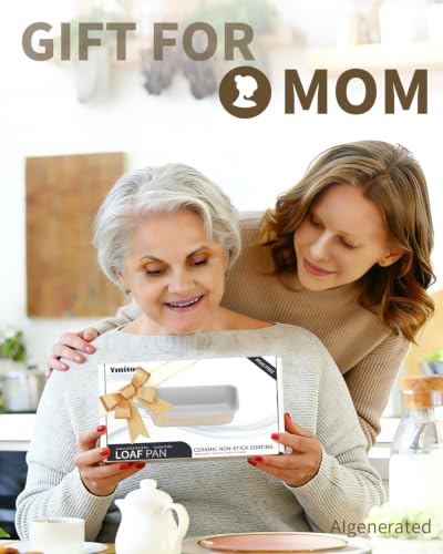Nonstick Ceramic Bread Loaf Pan with Handle, Cream - color: Cream