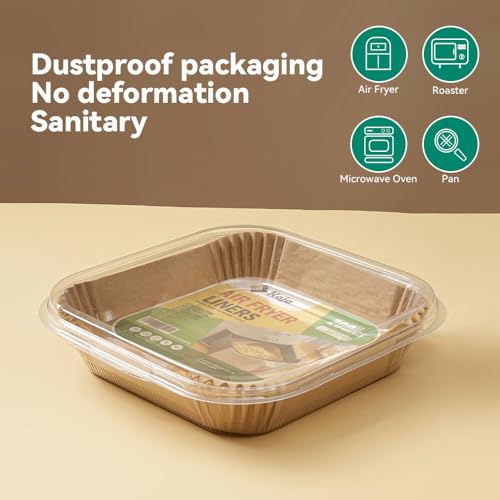 Koja 200-Pack Square Air Fryer Liners 8" - Parchment Paper Basket Liners - size: 8" Square 200-Pack