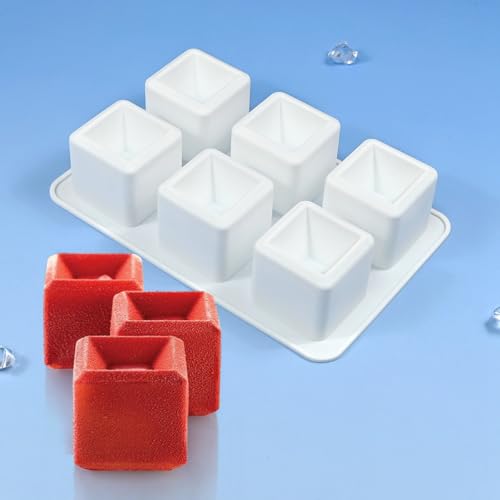 mostsom Silicone Mold Mousse Molds 3D Concave Square Shape Silicone Mould 3D Brownie Pudding Mousse Chocolate Dessert DIY Baking Cake Decoration Tool (F_ Concave Square) - size: F_ Concave Square