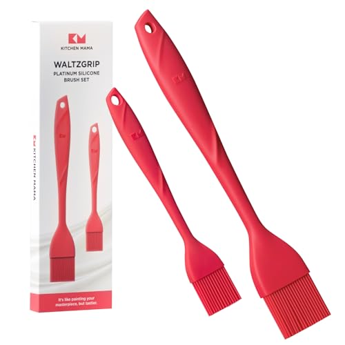 Kitchen Mama WaltzGrip Platinum Silicone Basting Pastry Brush, Red - color: Red