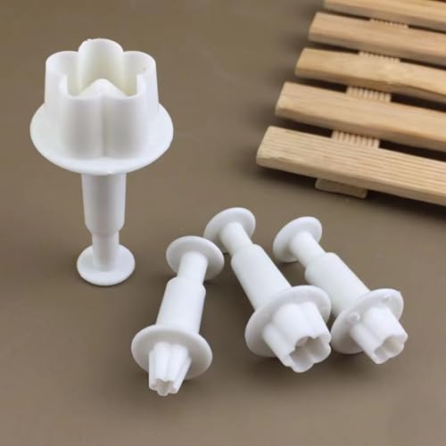 1 Set Fondant Flower Cutter, Flower Plunger Cookie Cutter, Cake Decorating Tools, Dessert And Candy Sculpting Tools, Baking Accessories