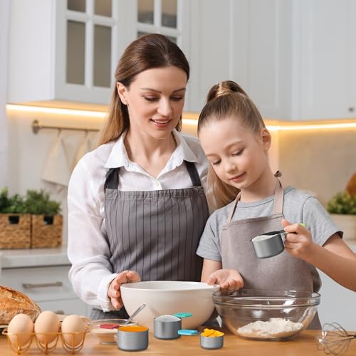 Magnetic Stainless Steel Measuring Cups Set of 6 for Cooking & Baking