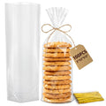 Flat Bottom Cellophane Bags with Twist Ties, 100 Pcs 5x3x12 Inches Cellophane Wrap for Gift Clear Cello Bags Flat Bottom Clear Treat Bags Plastic Packaging for Cookie Candy Goodie (No Side Gusset) - size: 5×3×12 Inch(Pack of 100)