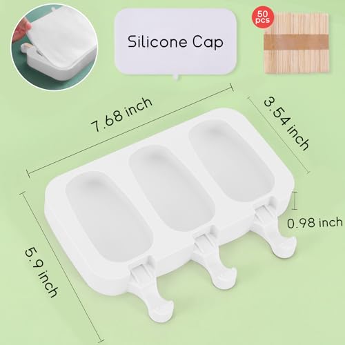Ouddy Life Popsicle Molds Set of 2, Ice Pop Molds Silicone Cake Pop Mold - color: White